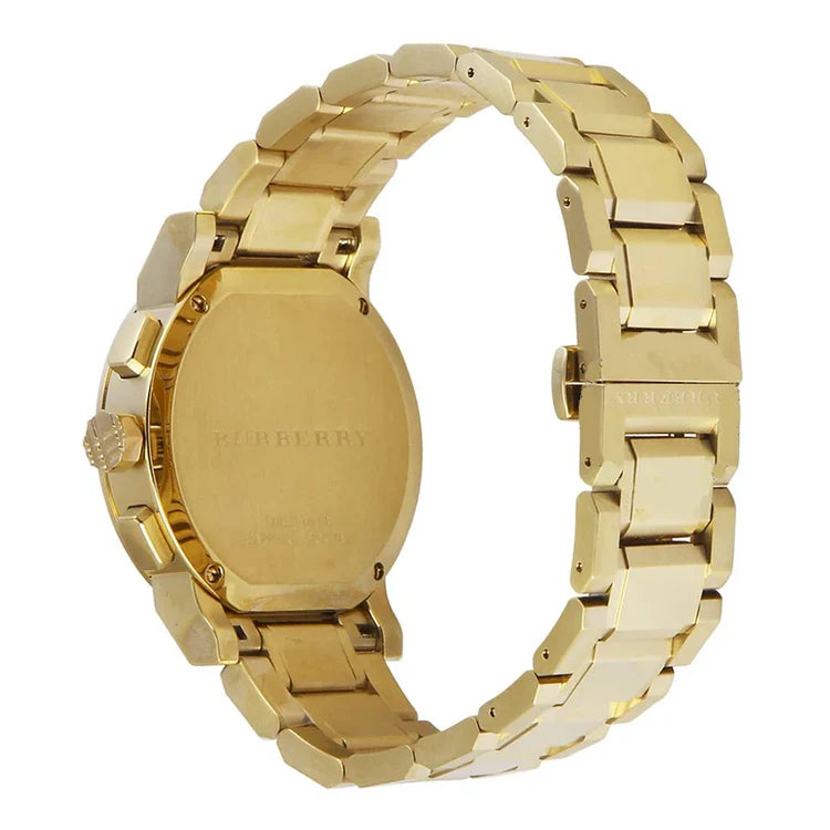 Ladies Burberry Gold Stainless Steel Chronograph Watch BU9753