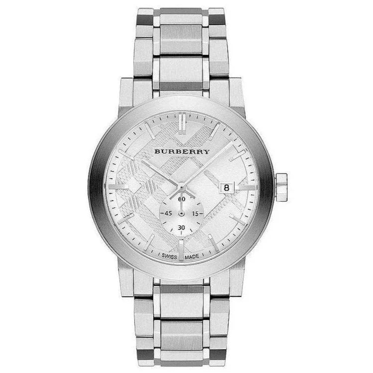 Men's Burberry Silver Dial Stainless Steel Chronograph Watch BU9900