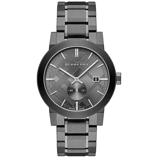 Men's Burberry City Gunmetal Grey Stainless Steel Chronograph Watch BU9902