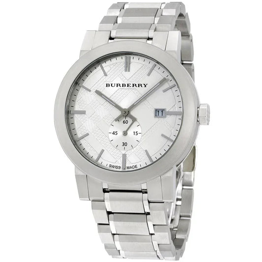 Men's Burberry Silver Dial Stainless Steel Chronograph Watch BU9900