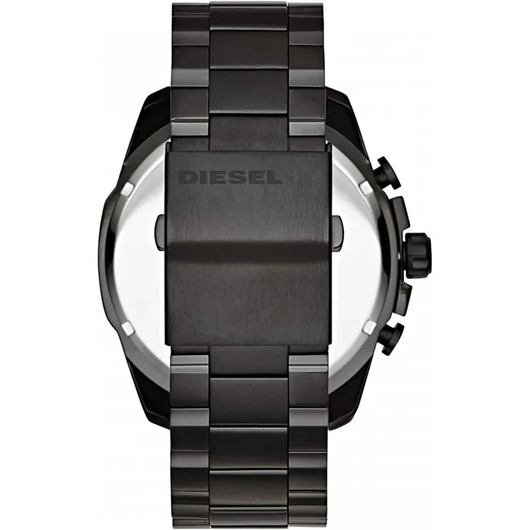 Men's Diesel Mega Chief Black Stainless Steel Chronograph Watch DZ4318