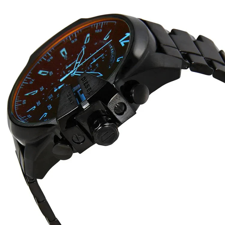 Men's Diesel Mega Chief Black Stainless Steel Chronograph Watch DZ4318