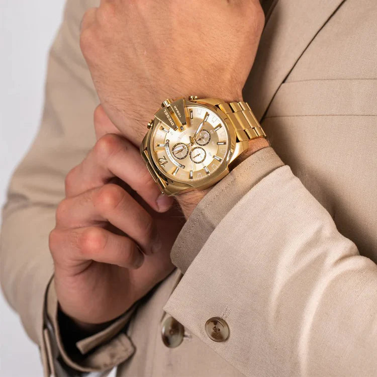 Men's Diesel Mega Chief Gold Chronograph Watch DZ4360