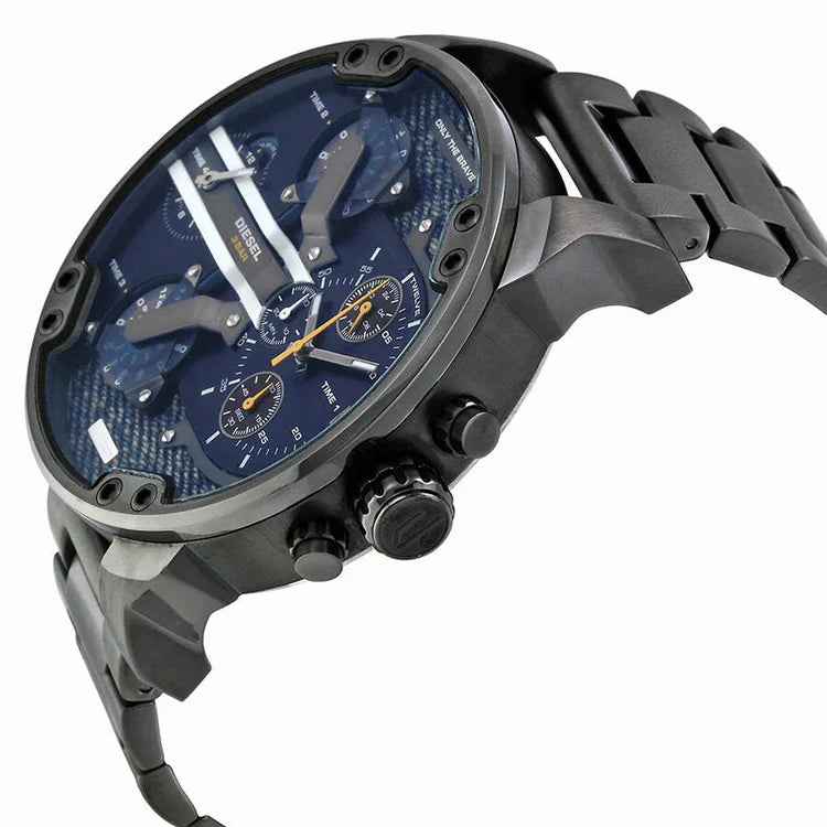 Men's Diesel Mr Daddy 2.0 Gunmetal Grey Stainless Steel Chronograph Watch DZ7331