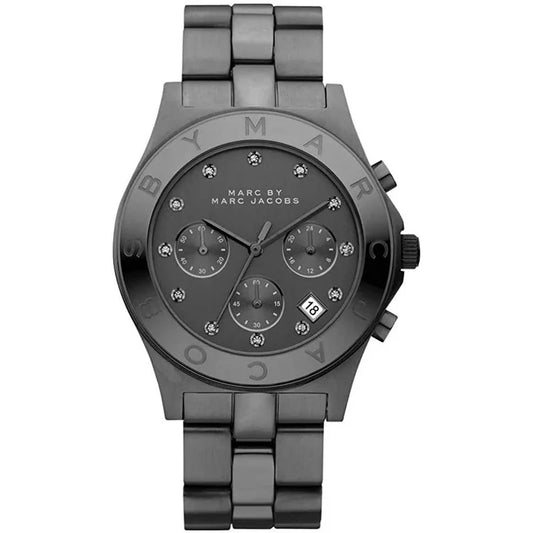 Ladies Marc Jacobs Blade All Black Chronograph Stainless Steel Watch MBM3103