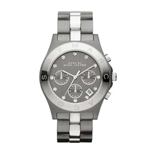 Ladies Marc by Marc Jacobs Blaed Gunmetal Grey & Silver Chronograph Watch MBM3179