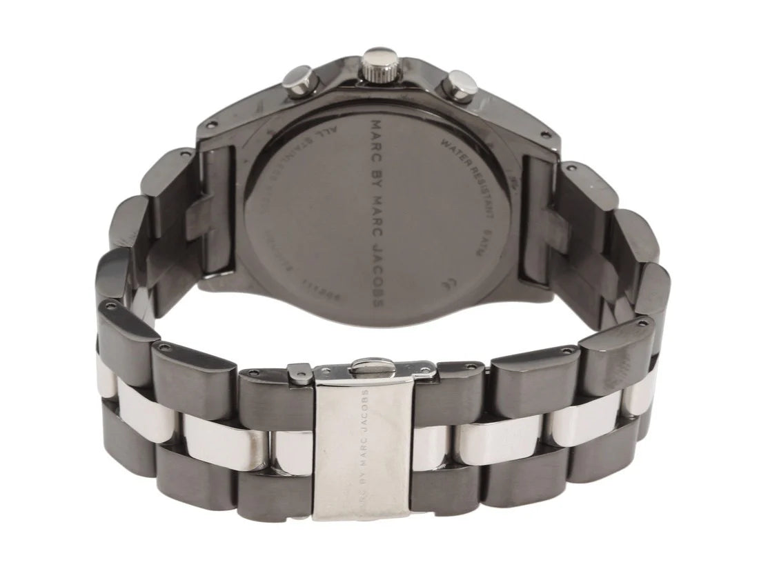 Ladies Marc by Marc Jacobs Blaed Gunmetal Grey & Silver Chronograph Watch MBM3179