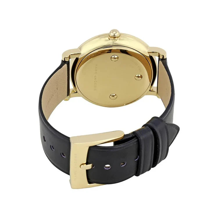 Ladies Marc Jacobs Roxy White Dial Black Leather Watch MJ1532