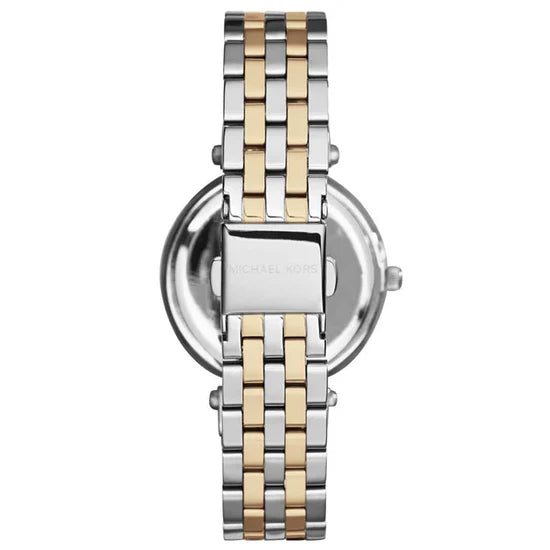 Ladies Michael Kors Mini Darci Two Tone Silver and Gold Diamond Bezel Watch MK3405