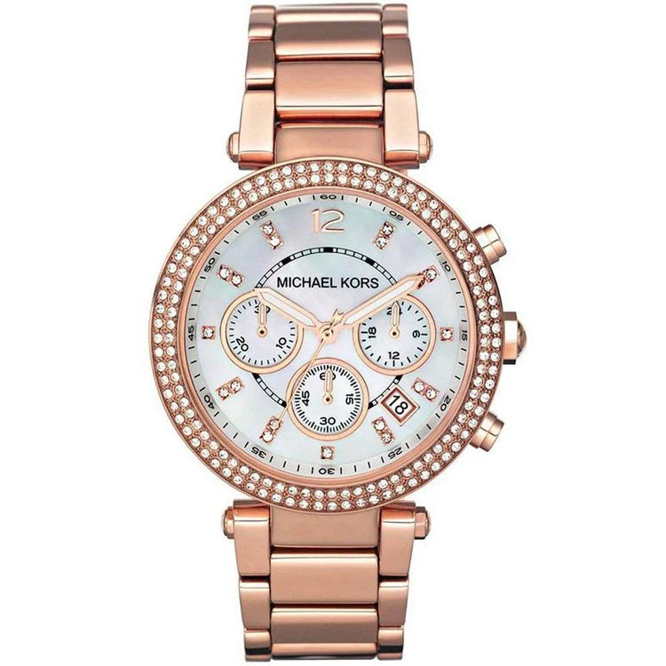 Ladies Michael Kors Parker Rose Gold Stainless Steel Chronograph MK35491