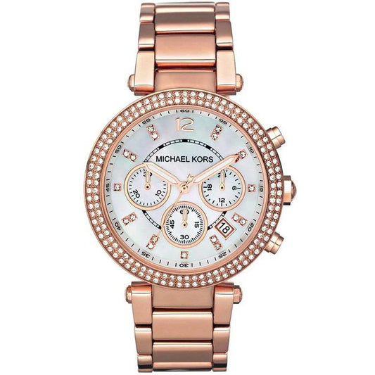 Ladies Michael Kors Parker Rose Gold Stainless Steel Chronograph MK35491