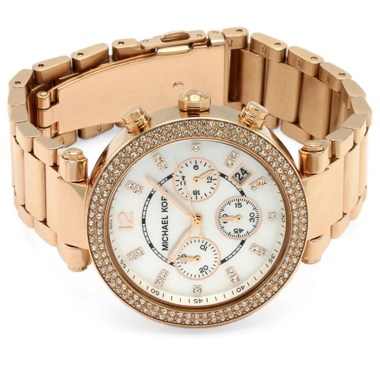 Ladies Michael Kors Parker Rose Gold Stainless Steel Chronograph MK35491