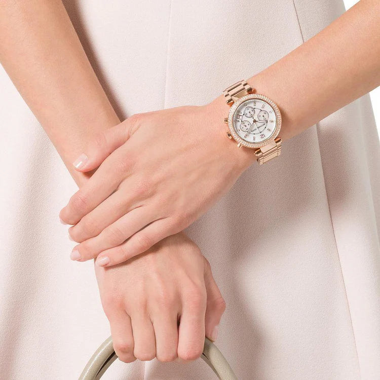 Ladies Michael Kors Parker Rose Gold Stainless Steel Chronograph MK35491