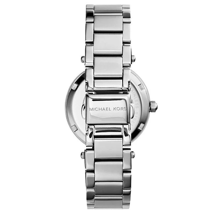 Ladies Michael Kors Parker Silver Stainless Steel Chronograph Watch MK5615
