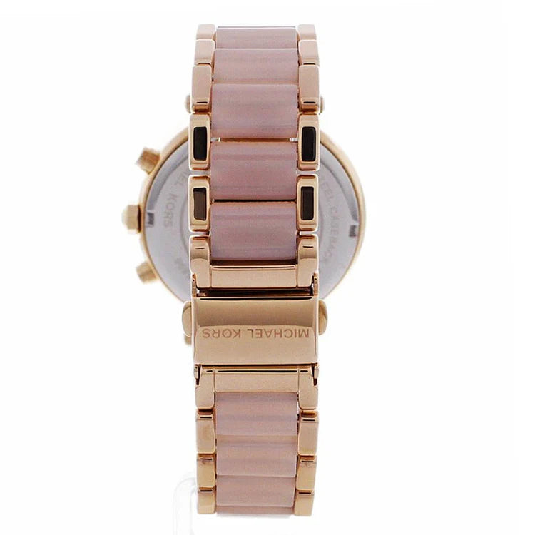 Ladies Michael Kors Parker Rose Gold Stainless Steel Chronograph Watch MK5896