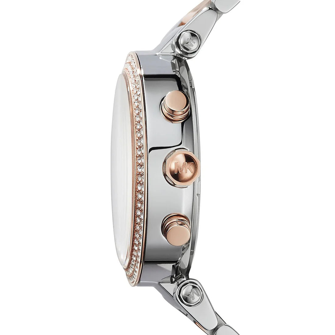 Ladies Michael Kors Parker Rose Gold & Silver Stainless Steel Chronograph Watch MK6141