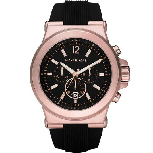 Men's Michael Kors Dylan Chronograph Black Rubber Strap Watch MK8184