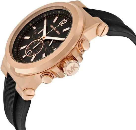 Men's Michael Kors Dylan Chronograph Black Rubber Strap Watch MK8184