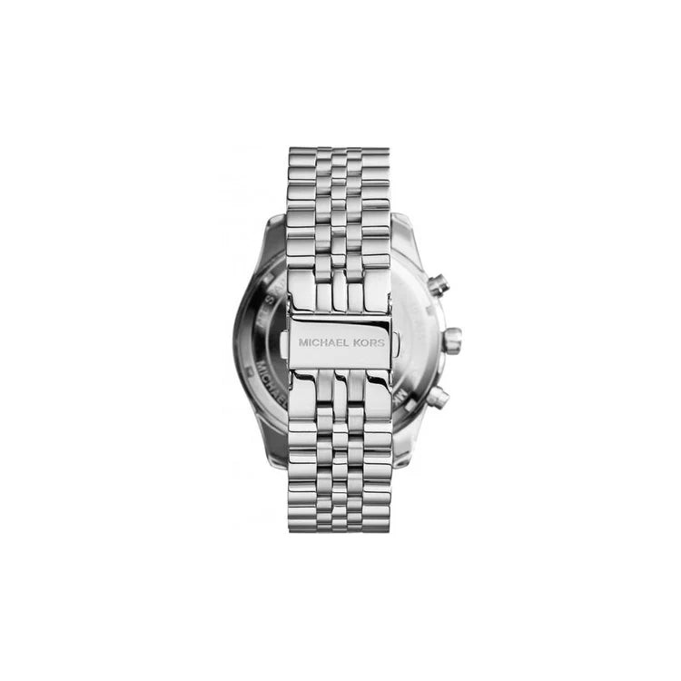 Men's Michael Kors Lexington Silver Chronograph Stainless Steel Watch MK8405