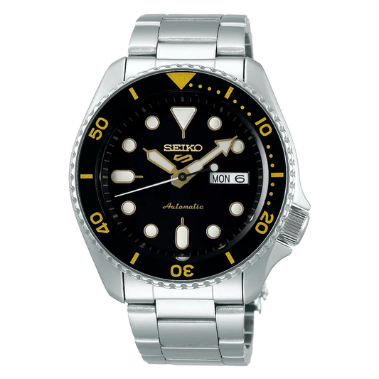 Men's Seiko 5 Sport Black Dial Stainless Steel Automatic Watch SRPD57K1