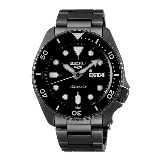 Men's Seiko 5 Sports Black Stainless Steel Automatic Watch SRPD65K1