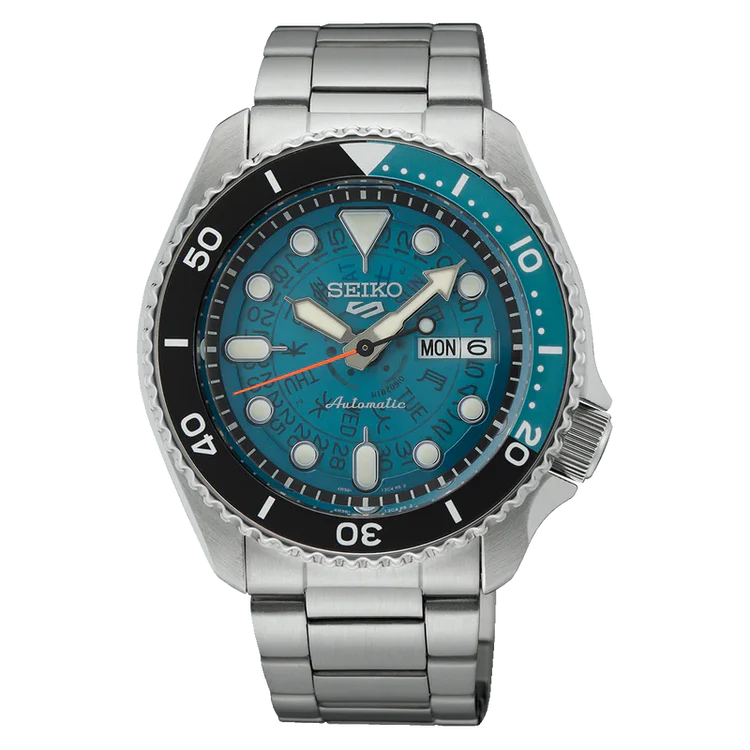 Men's Seiko 5 Sports SKX Skeleton Style Blue Dial Automatic Watch SRPJ45K1
