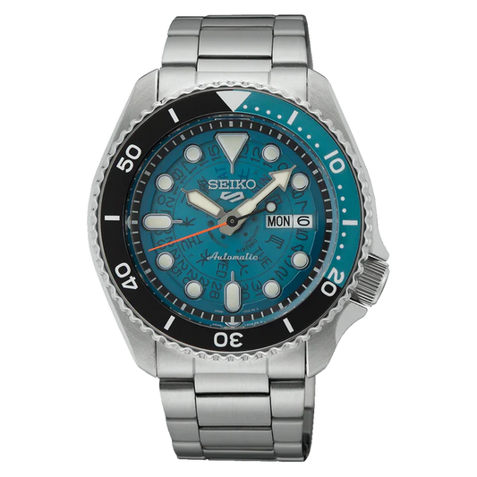 Men's Seiko 5 Sports SKX Skeleton Style Blue Dial Automatic Watch SRPJ45K1