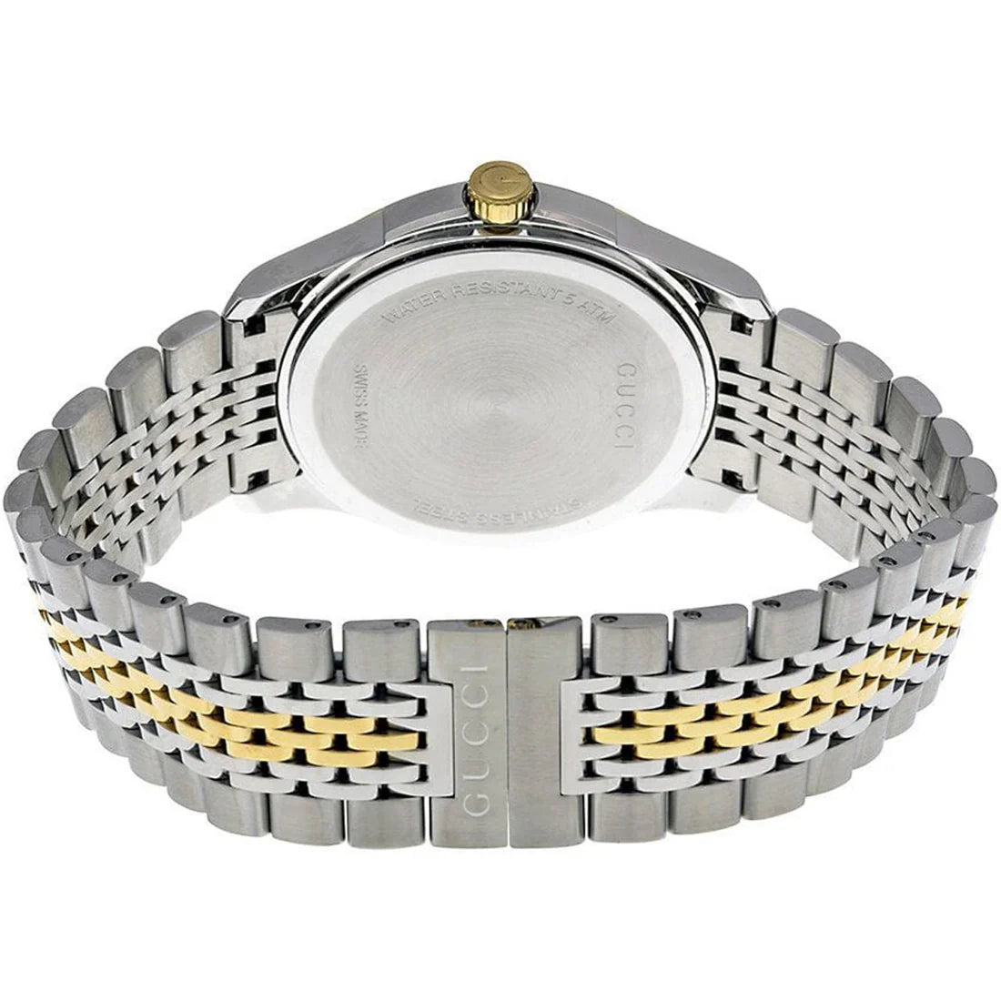 Men's Gucci G-Timeless Two Tone Silver & Gold Strap Watch YA126409