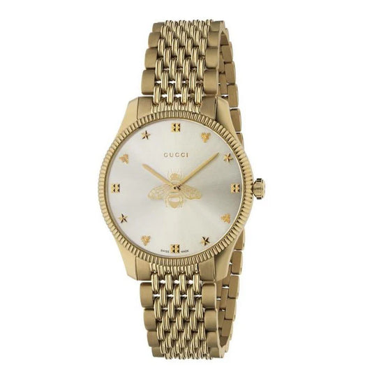 Ladies G-Timeless Gucci Yellow Gold PVD Case 36m Bee Dial Watch YA1264155