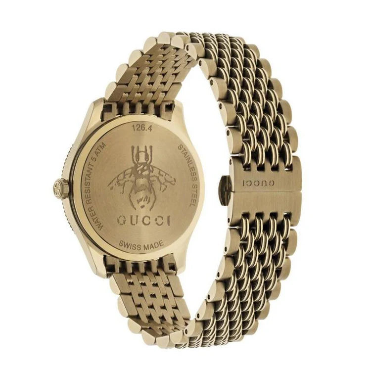 Ladies G-Timeless Gucci Yellow Gold PVD Case 36m Bee Dial Watch YA1264155