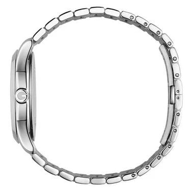 Men's Gucci G-Timeless Silver Stainless Steel G Shape Dial Watch YA126442