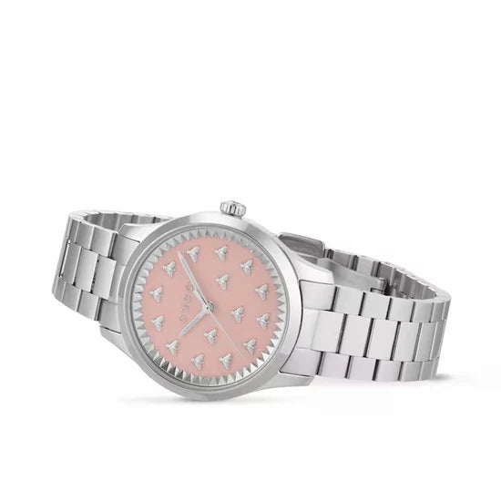 Ladies Gucci G-Timeless Pink Dial Multi Bee Watch YA1265033