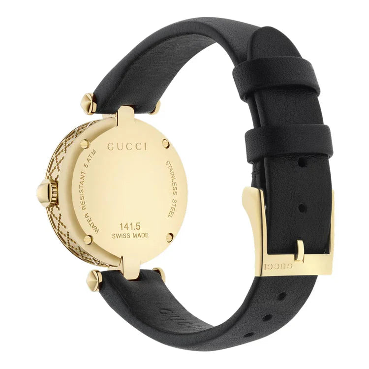 Ladies Gucci Mother Of Pearl Leather Strap Watch YA141404
