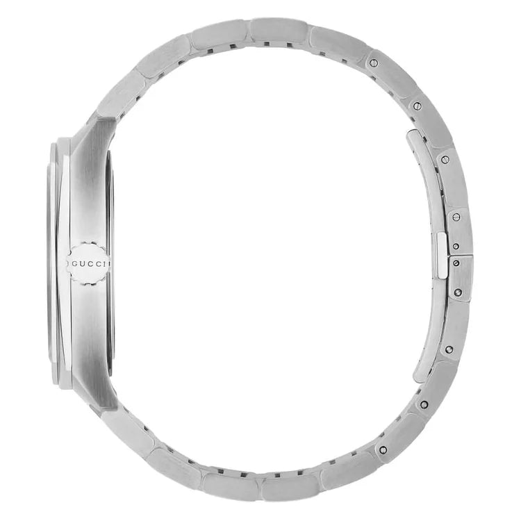 Men's GG2570 Gucci Blue G-Shaped Dial Stainless Steel Watch YA142303