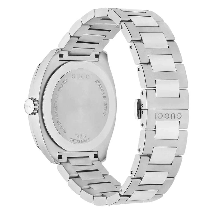 Men's GG2570 Gucci Blue G-Shaped Dial Stainless Steel Watch YA142303