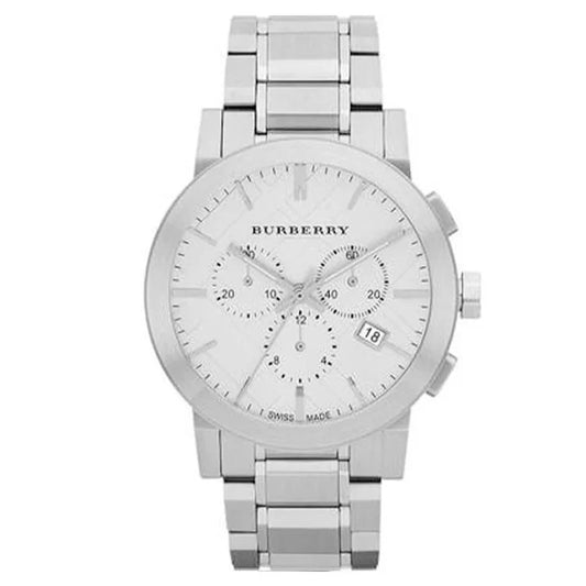 Men's Burberry The City Silver Chronograph Stainless Steel Watch BU9350