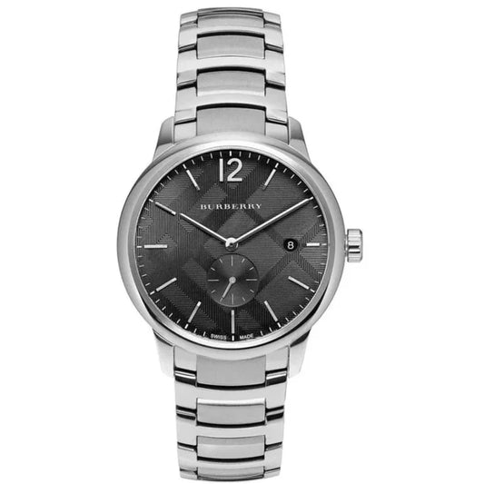 Men's Burberry The Classic Black Dial Chronograph Silver Watch BU10005