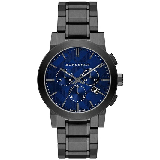 Men's Burberry Gunmetal Grey Stainless Steel Chronograph Watch BU9365